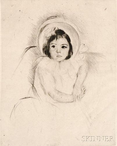 Mary Cassatt (American, 1844-1926)      Margot Wearing a Bonnet (No. 5)