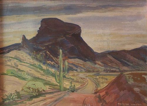Quinter Young (American, 20th century)Desert Landscape,
