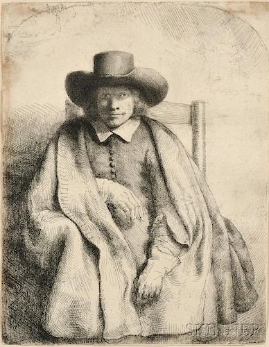 Rembrandt Van Rijn (Dutch, 1606-1669)      Clement De Jonghe, Printseller