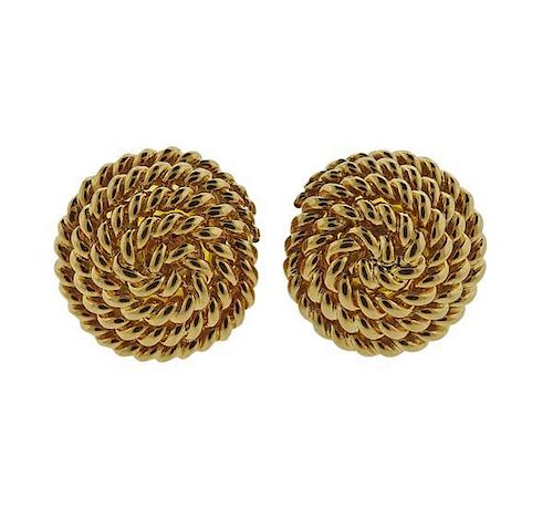 Tiffany &amp; Co 18K Gold Rope Swirl Earrings
