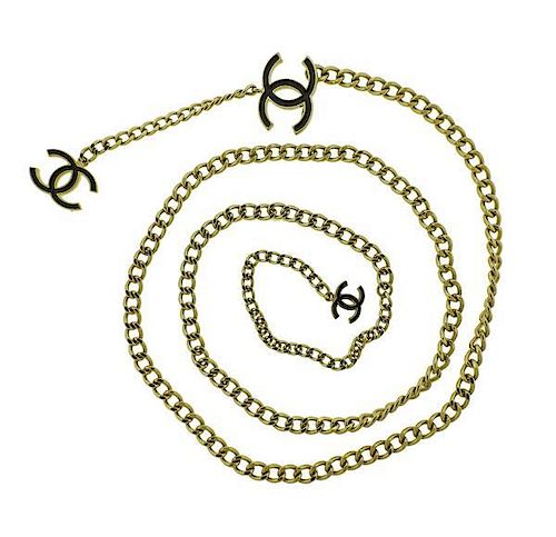 Chanel Base Metal Enamel CC Logo Chain Belt