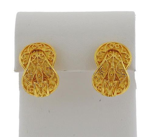 18k Gold Half Hoop Earrings
