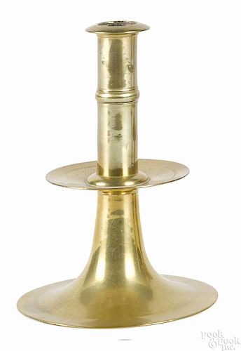 English brass trumpet candlestick