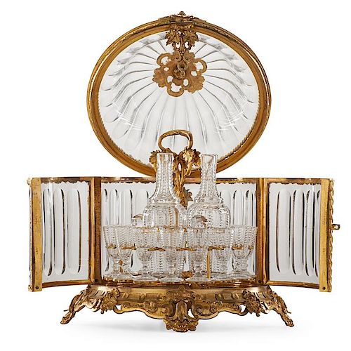 FRENCH GILT BRONZE AND CUT GLASS TANTALUS