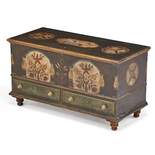 AMERICAN PAINTED BLANKET CHEST
