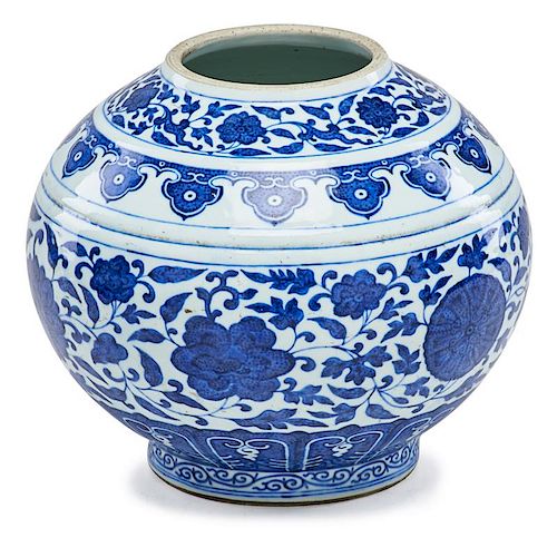 GUANGXU BLUE AND WHITE TRUNCATED BOWL