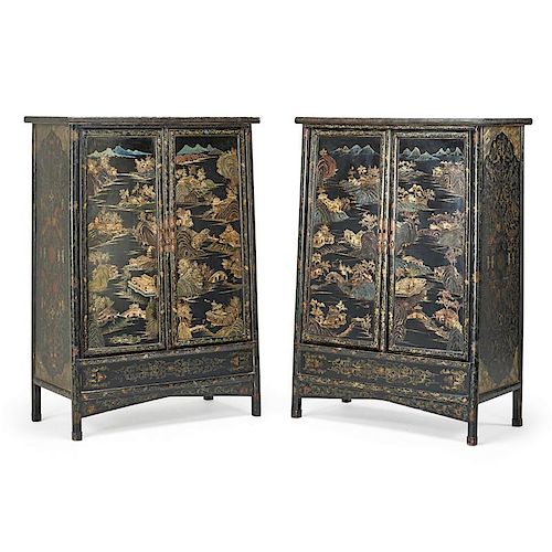 PAIR OF CHINESE LACQUER CABINETS