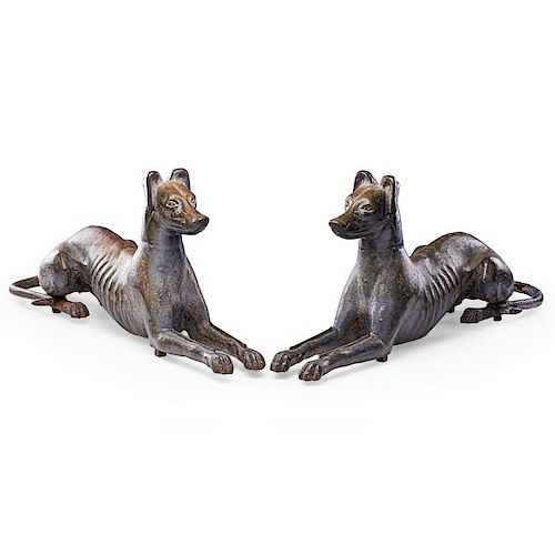 PAIR OF CAST IRON WHIPPET BOOT SCRAPERS
