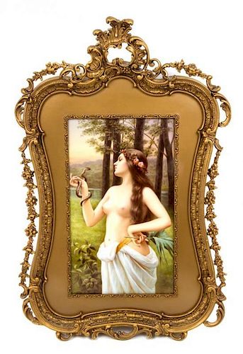 A Berlin (K.P.M.) Porcelain Plaque Height 13 x width 7 3/4 inches.