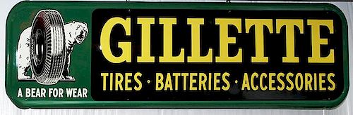 "Gillette Tires Batteries Accessories" tin 14" x 16'