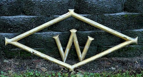 Woolworth gold gilded signature sign 40" x 22", letter is 14"