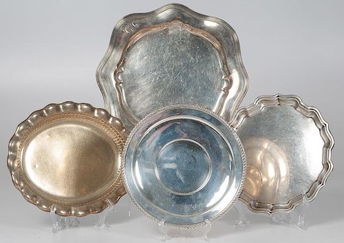 Sterling Serving Trays Including Gorham, Whiting and Frank Smith