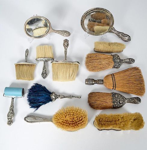 Sterling Brushes and Mirrors, Including Gorham and Unger