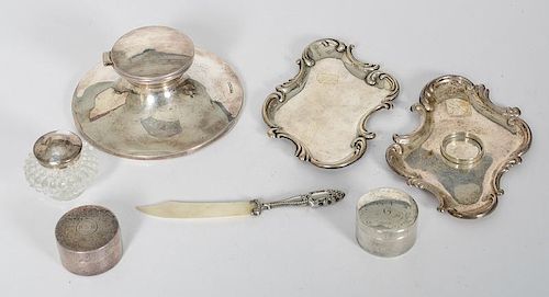 Sterling Desk Accessories, Including Tiffany and Walker & Hall