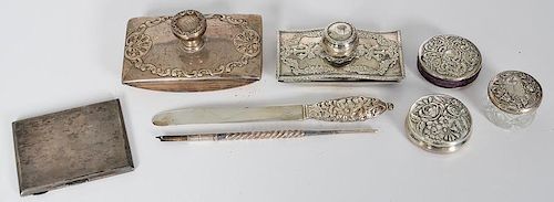 American and English Sterling Desk Accessories