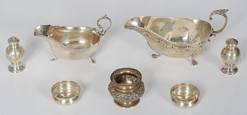 American Sterling Sauce Boats, Salts and Shakers, Including Theodore B. Starr and Bailey, Banks & Biddle