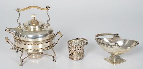 Baldwin & Miller Sterling Teapot and Gorham Sterling Sugar Baskets