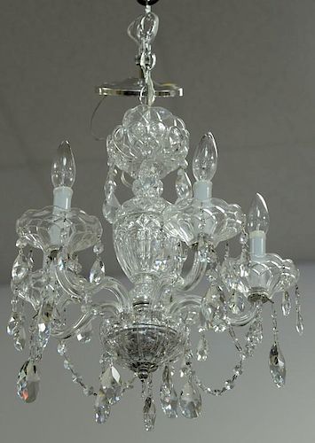 Three Schonbek crystal five light chandeliers. ht. 16in., wd. 16in.