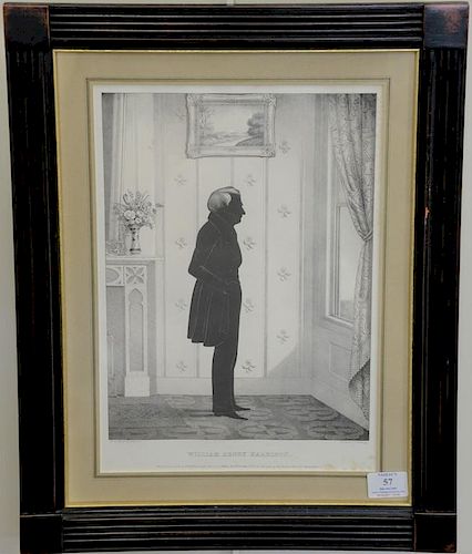 After William Henry brown, set of four Kellogg silhouette lithographs with tint stone including John Forsyth, Andrew Jackson,