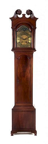 An American Walnut Tall Case Clock CIRCA 1770, JACOB GODSHALK, PHILADELPHIA Height 97 inches.