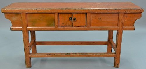 Chinese altar table. ht. 32 1/2in., top: 19" x 68"