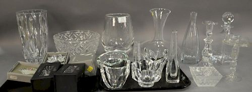 Twenty piece crystal lot, mostly Orrefors Crystal including bowls, vases, Stromberg bud vase, Reed & Barton vase, Pairpoint v