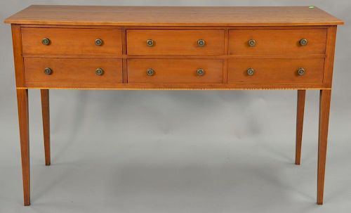 Eldred Wheeler cherry Federal style sideboard with six drawers. ht. 38 1/2in., wd. 64in., dp. 21 1/2in.