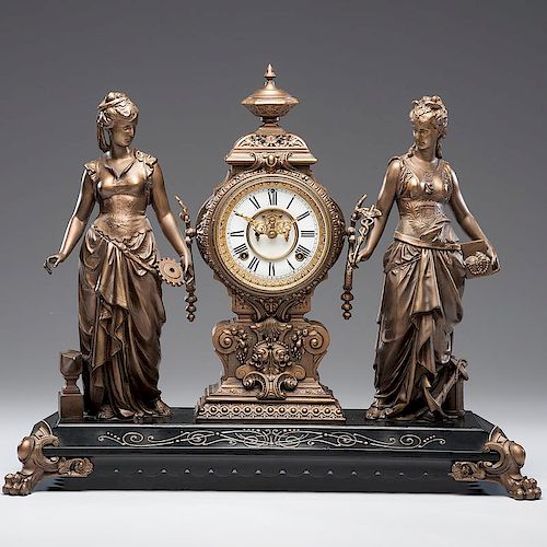 <i>Ansonia</i> Art and Commerce Mantel Clock
