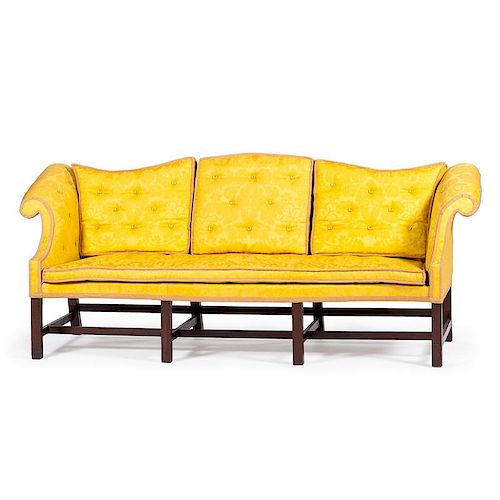 Rare Chippendale Camelback Sofa With Removable Back