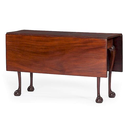 Massachusetts Chippendale Drop-Leaf Table With Ball and Claw Feet