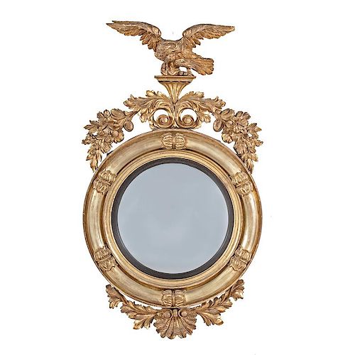 Classical Convex Gilt Mirror with Eagle