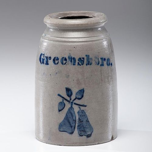 Greensboro Stoneware Jar with Stenciled Pears