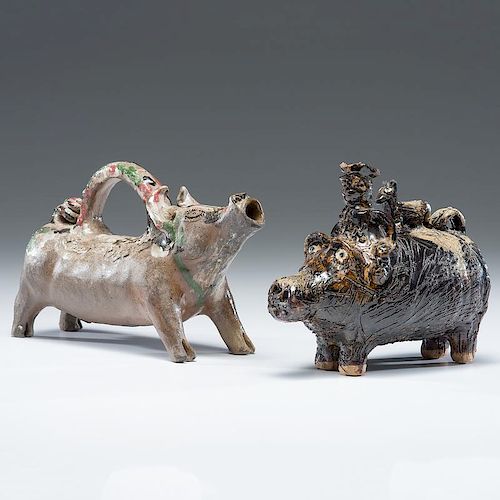 Billy Ray Hussey Handled Pig Vessel, Plus