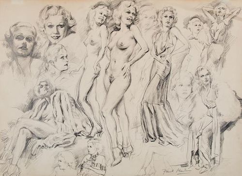 Frank Vernon Martin (1921-2005) "Sketches of Jean Harlow"