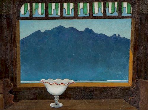 Emlen Etting (American, 1905-1993) "View From Mt. Pelerin", 1949
