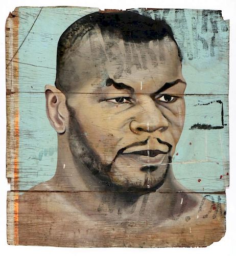 West African Folk Art Painting of Mike Tyson