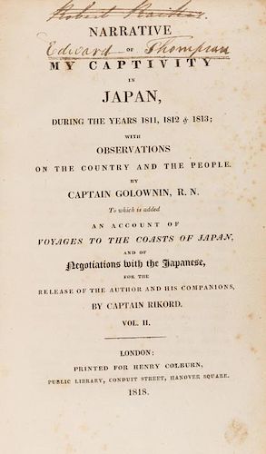 CAPTAIN VASILY GOLOVNIN, NARRATIVE OF MY CAPTIVITY, 1818
