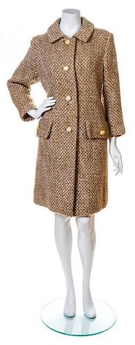 A Jean Patou Brown Tweed Coat, No size.