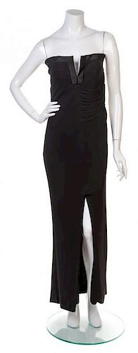An Yves Saint Laurent Black Gown, Size 36.