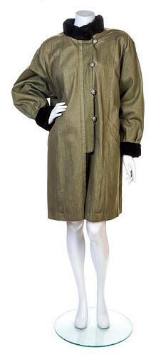 An Yves Saint Laurent Mink Lined Coat, No size.
