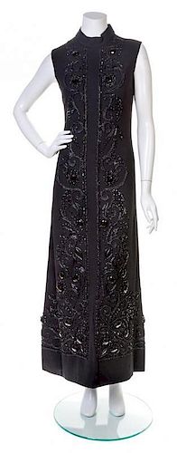 A Balenciaga Black Crepe Evening Gown, No size.