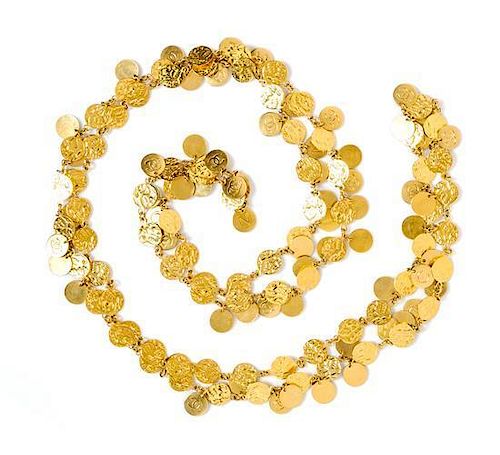 A Chanel Goldtone Coin Necklace,
