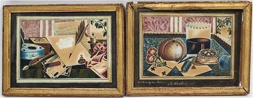 * Two Trompe L'oeil Works on Paper 7 7/8 x 10 1/2 inches (framed).