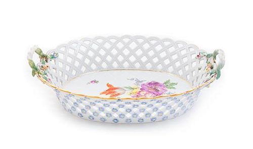 * A Meissen Porcelain Reticulated Basket