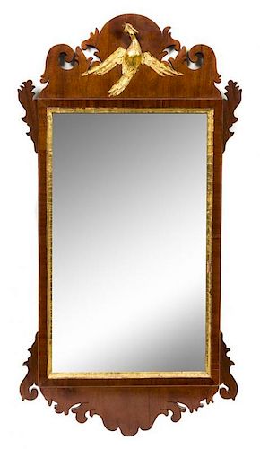 * A George II Parcel Gilt Mahogany Tablet Mirror
