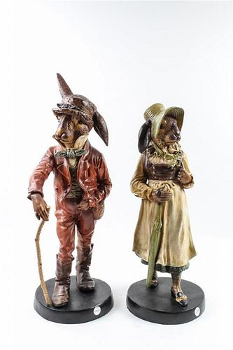 * Two Contemporary Cast Resin Figures