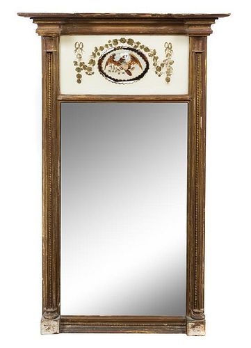* A Federal Giltwood and Eglomise Mirror