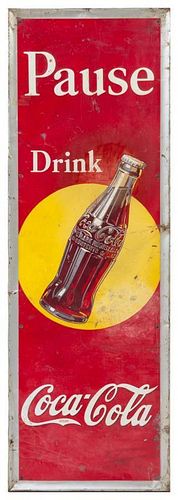 * A Vintage Metal Coca-Cola Advertising Sign 54 x 17 3/4 inches.