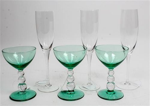 A Group of Glass Stemware Height of tallest 9 1/4 inches.