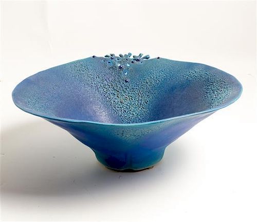 A Studio Ceramic Bowl, Gale Rattner Width 17 1/4 inches.